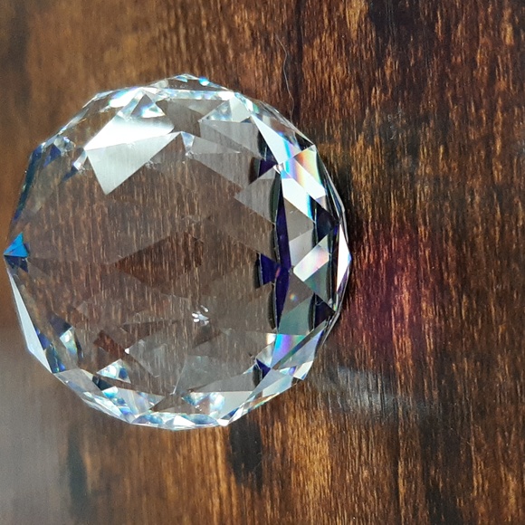 Swarovski Crystal Round Paperweight, Bermuda Blue, Vintage Decor - Picture 3 of 13